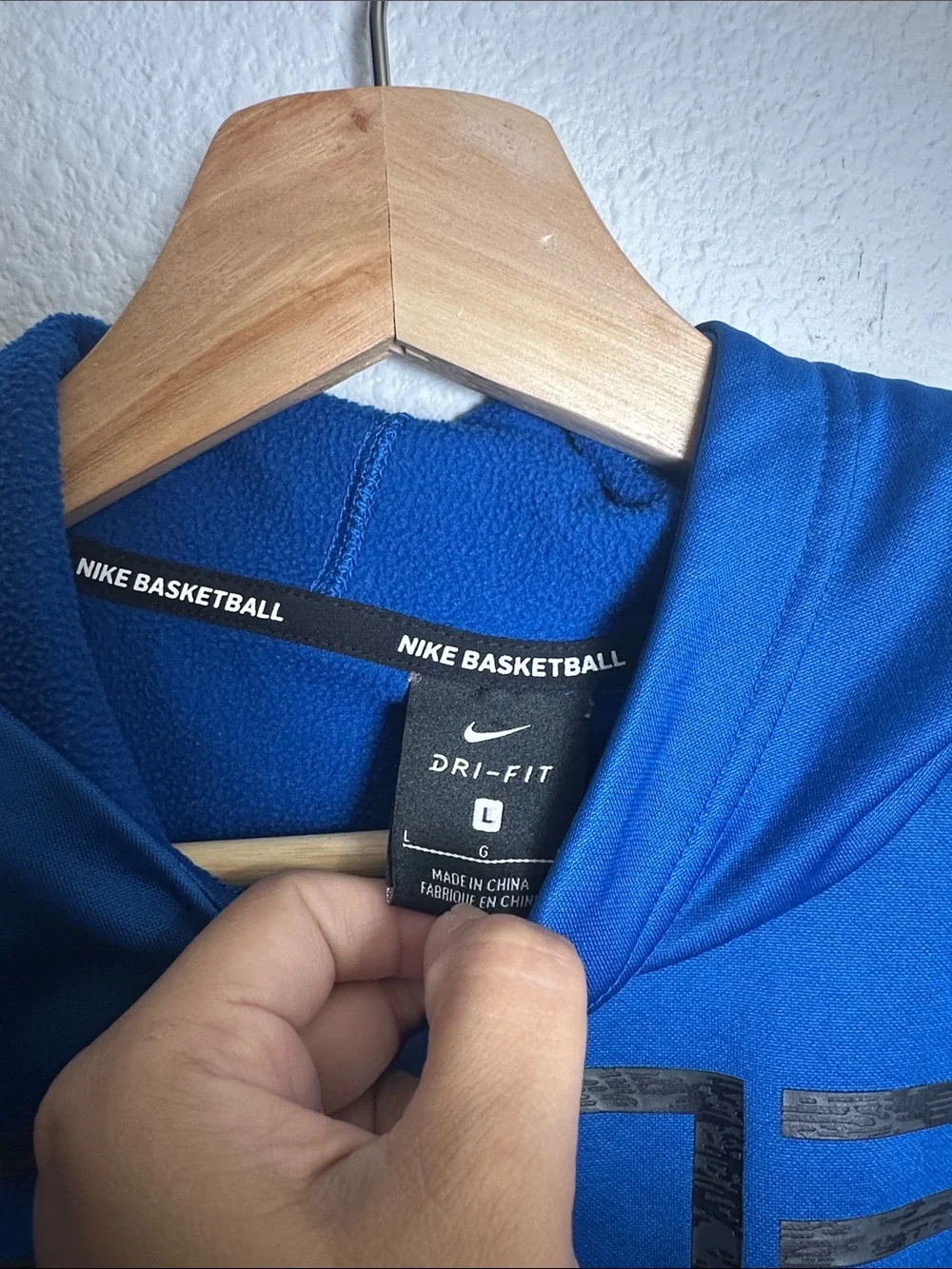 Nike Basketball Elite Blue Hooie Sweater Pullover Youth Kids Large